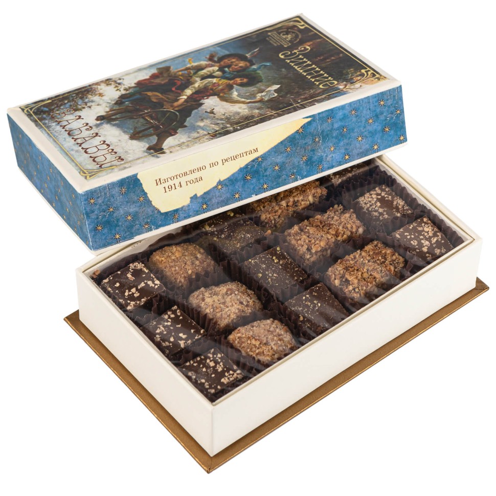 Набор конфект «Зимние забавы» (синяя коробка)