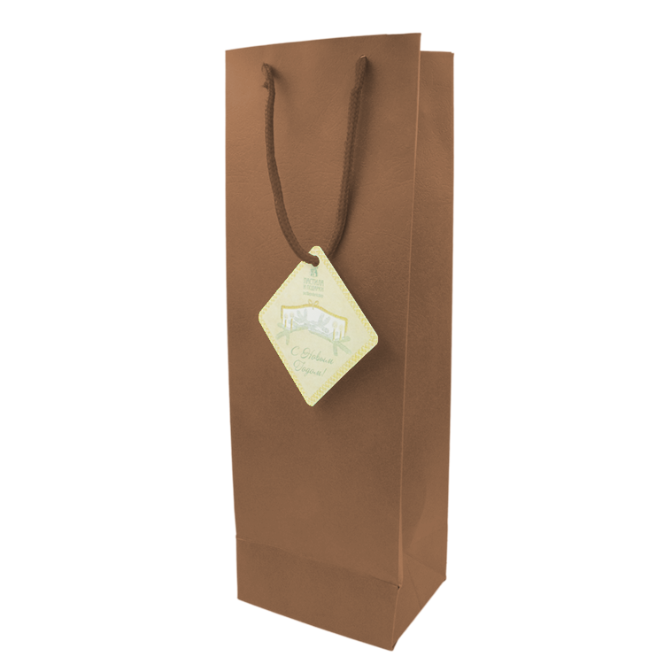 Пакет под бутылку шоколадный 12х35х9 см