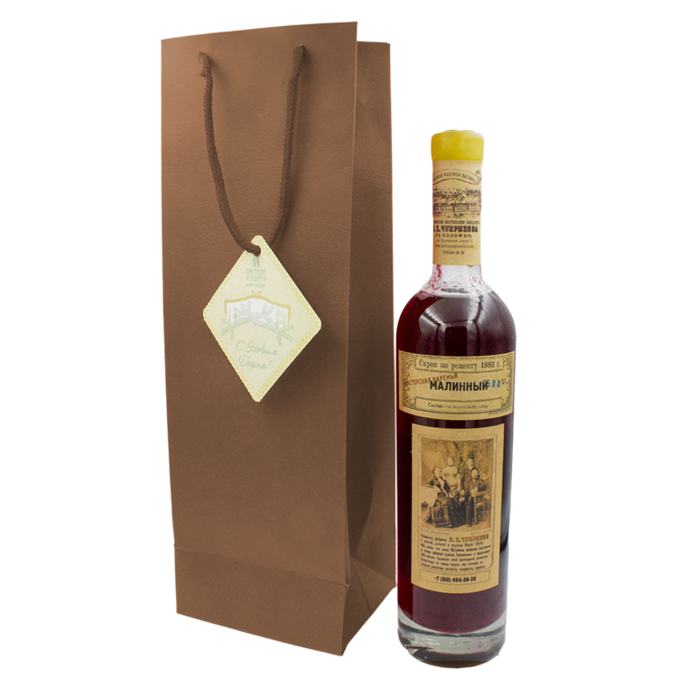 Пакет под бутылку шоколадный 12х35х9 см